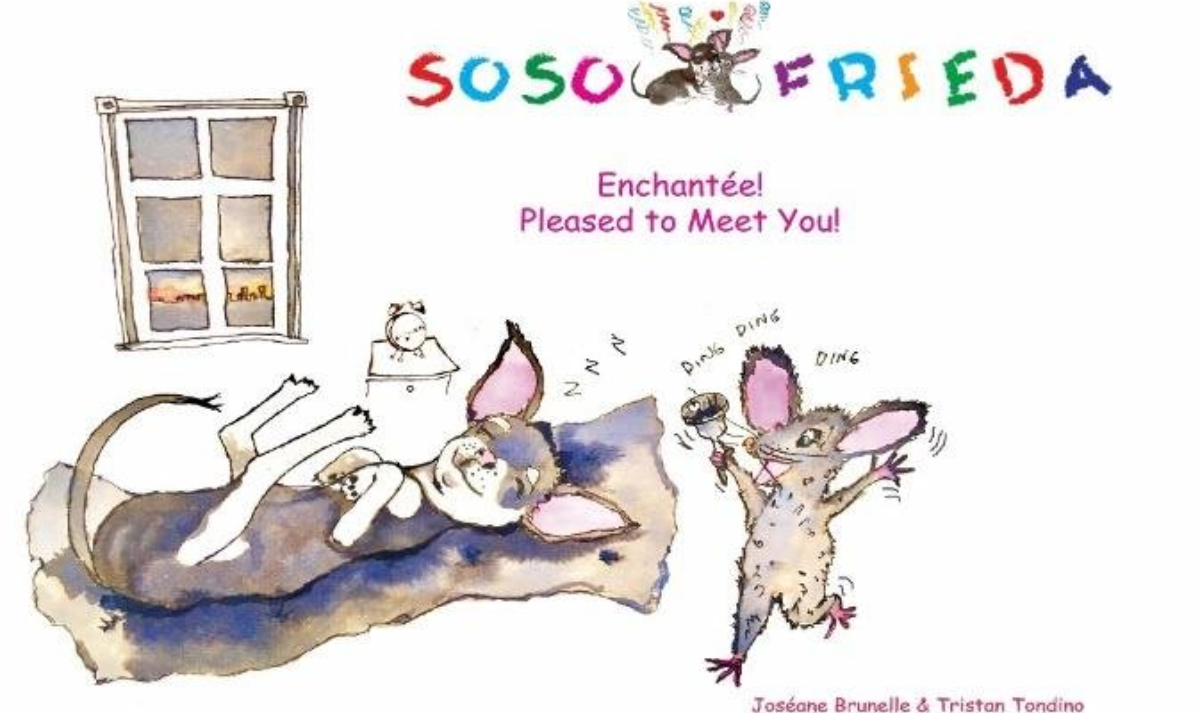 Couverture du livre jeunesse bilingue « Enchantée!/Pleased to meet you! » (Brunelle & Tondino, 2017), utilisé dans la recherche.