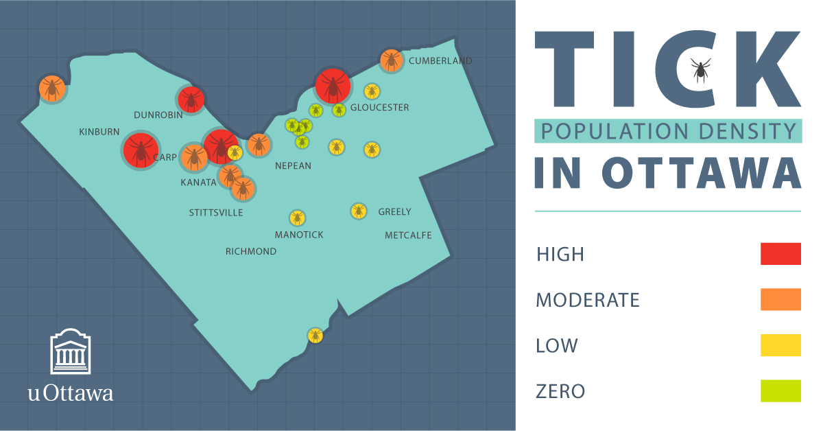Map of tick density in Ottawa