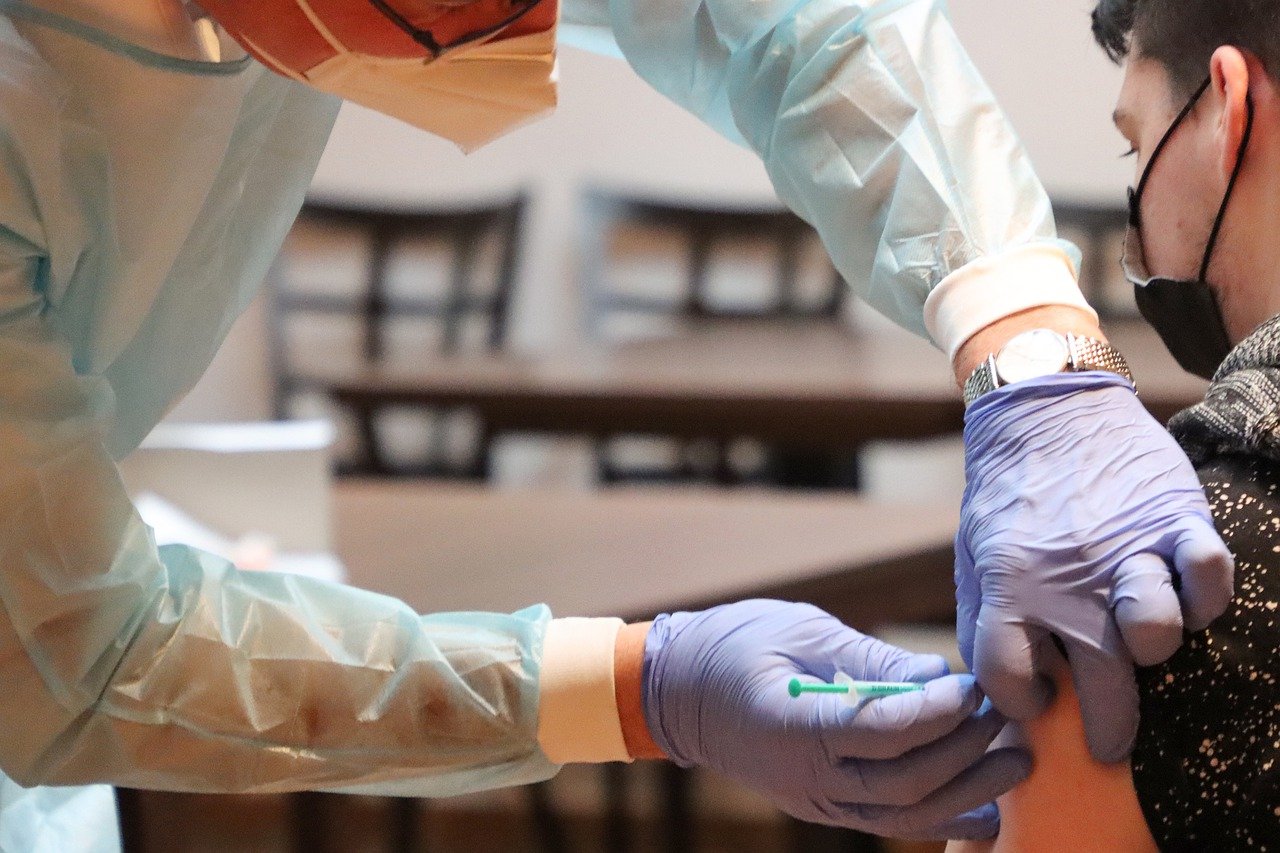 Person being vaccinated