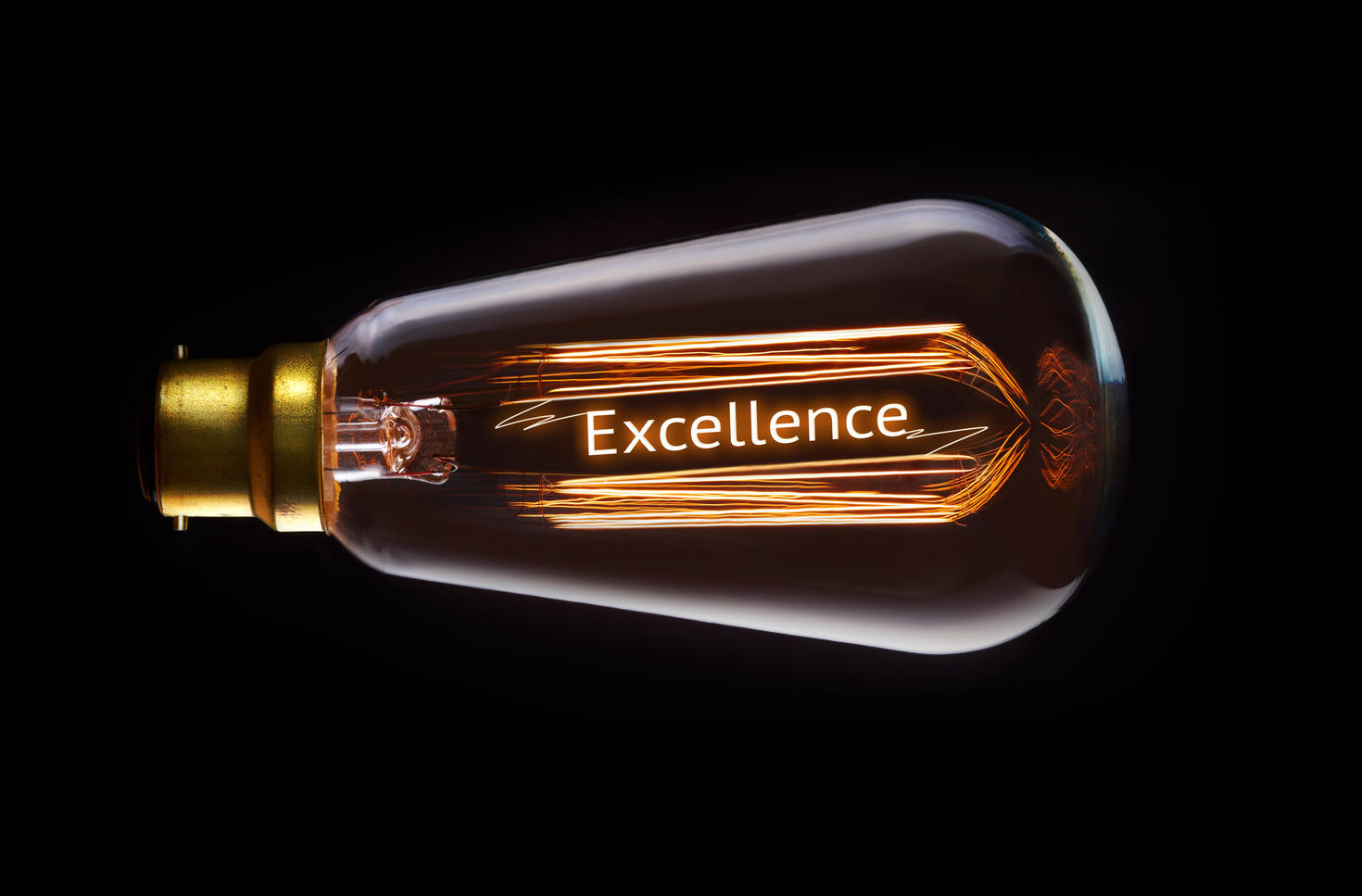 Ampoule avec le mot excellence