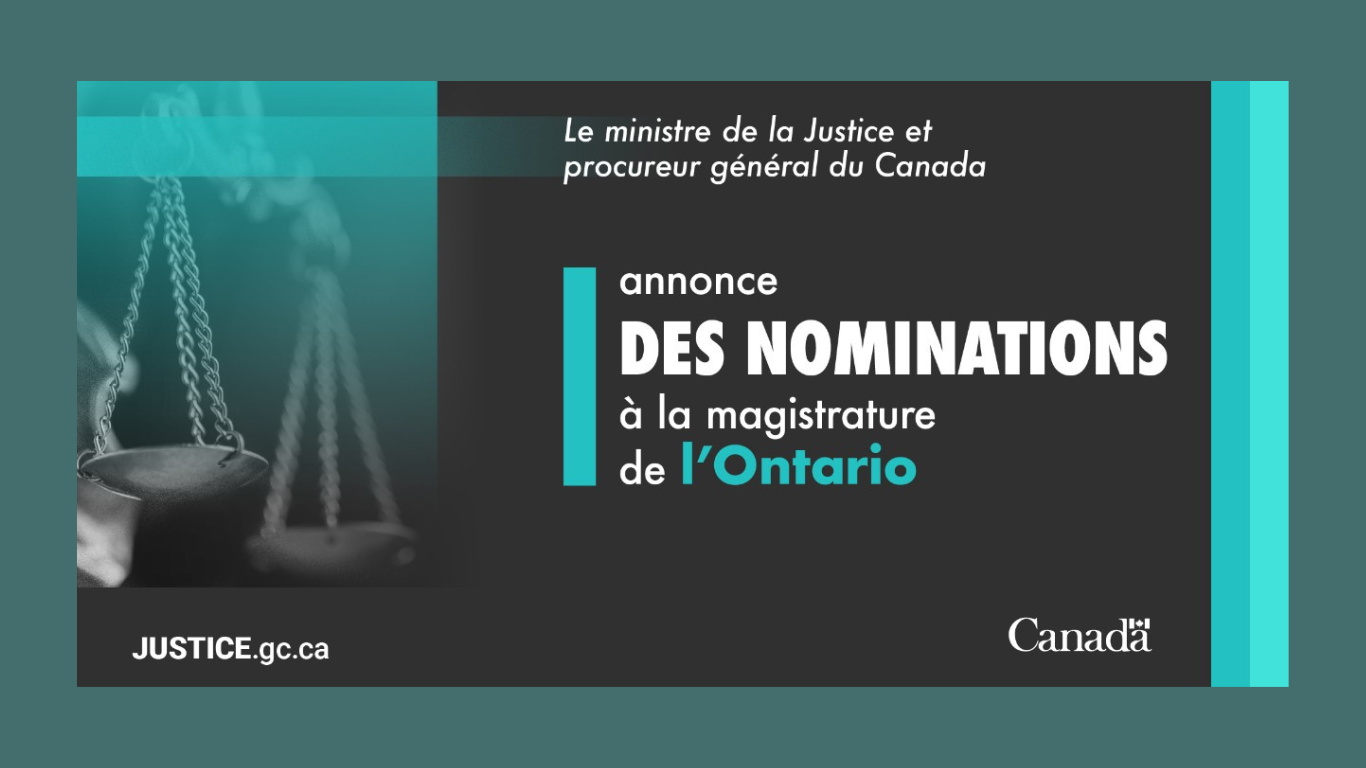 Annonce magistrature Ontario