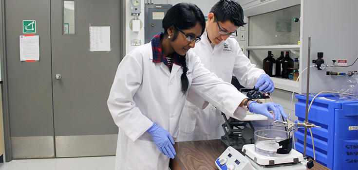 Le professeur Jean-Philippe St-Pierre travaillant en laboratoire