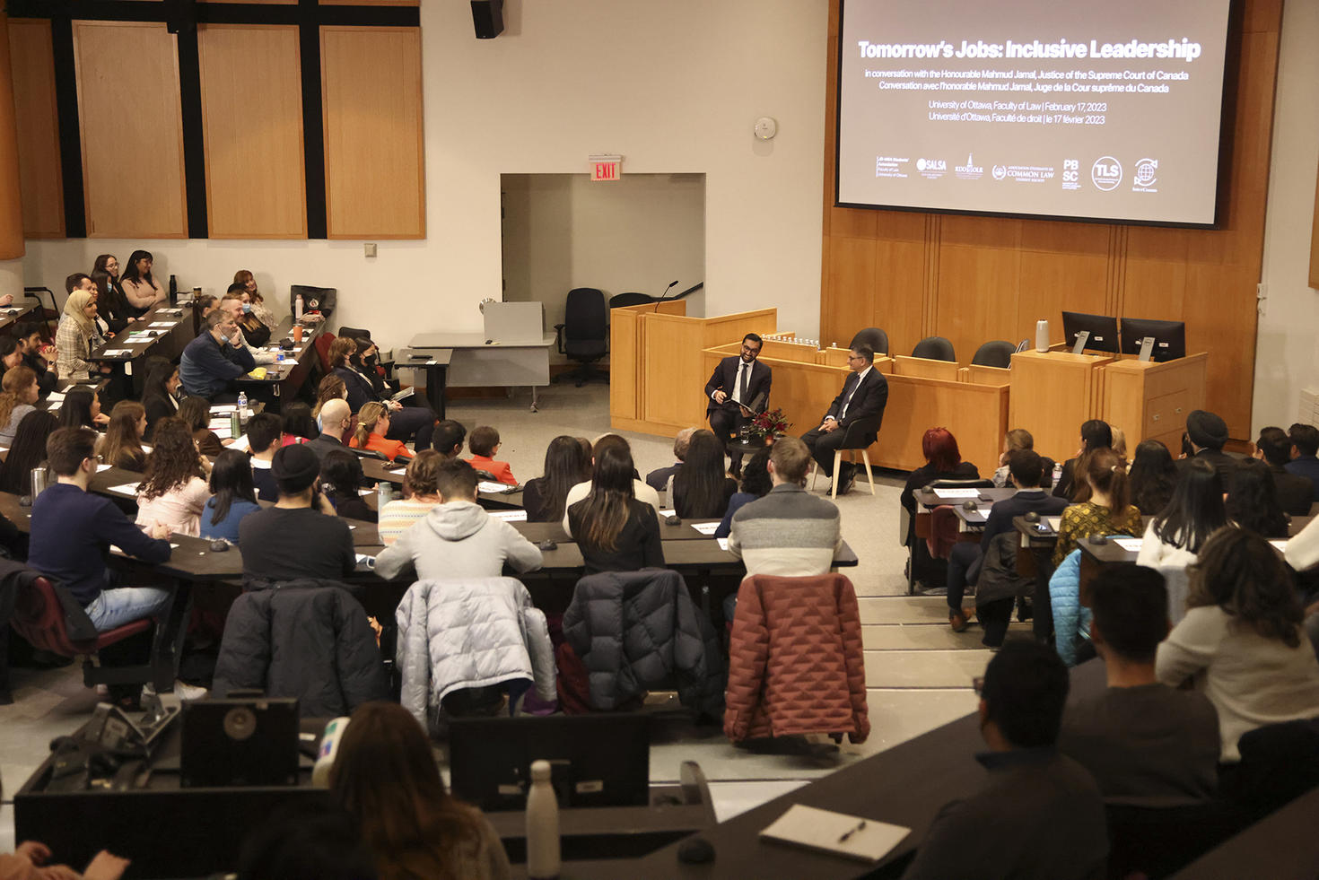 A packed auditorium at Fauteux Hall