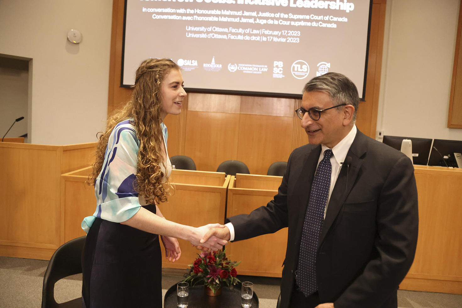 Students thanking Justice Jamal