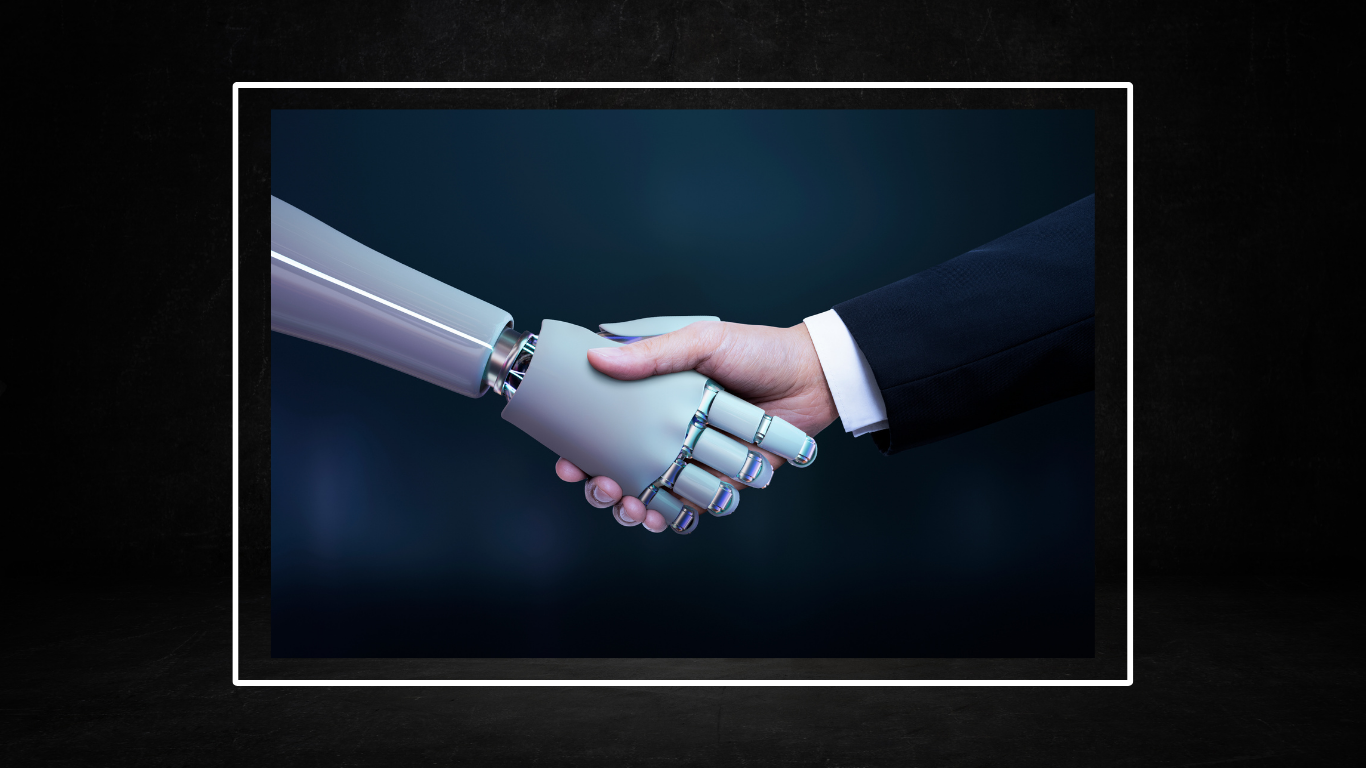 human hand shaking robot hand