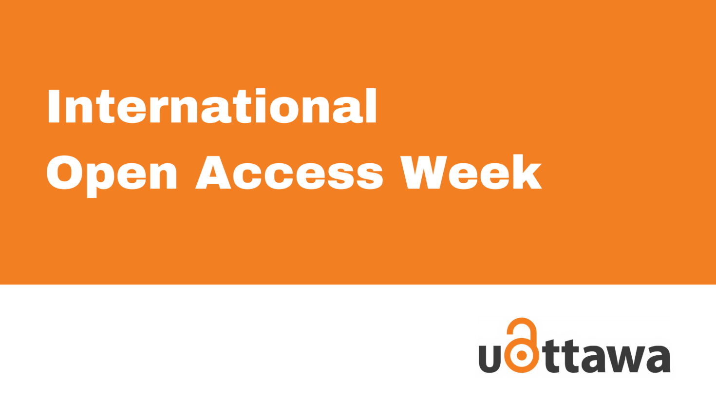 international Open Access Week with uOttawa logo with a locker