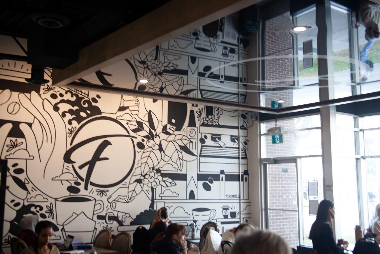 FigaroCafé interiour decor includes graffiti artwork