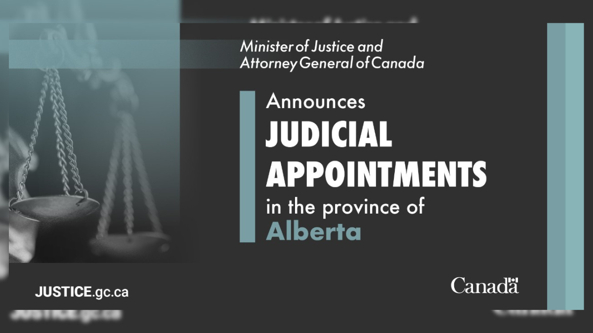 Poster from the federal governement advertising a judicial appointment in the province of Alberta