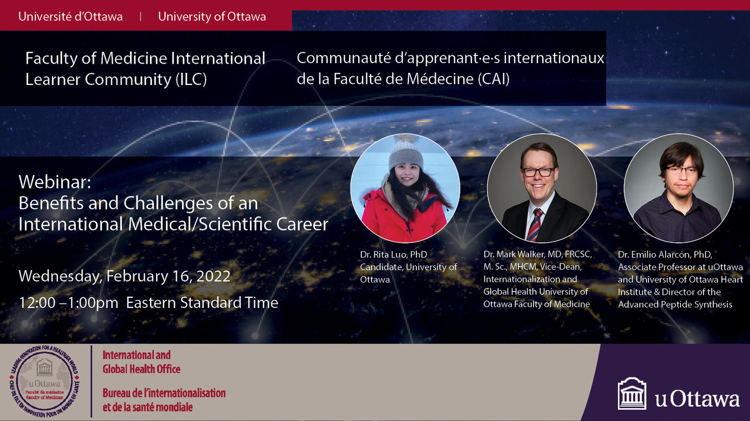 Poster du webinaire de la communauté internationale des apprenants