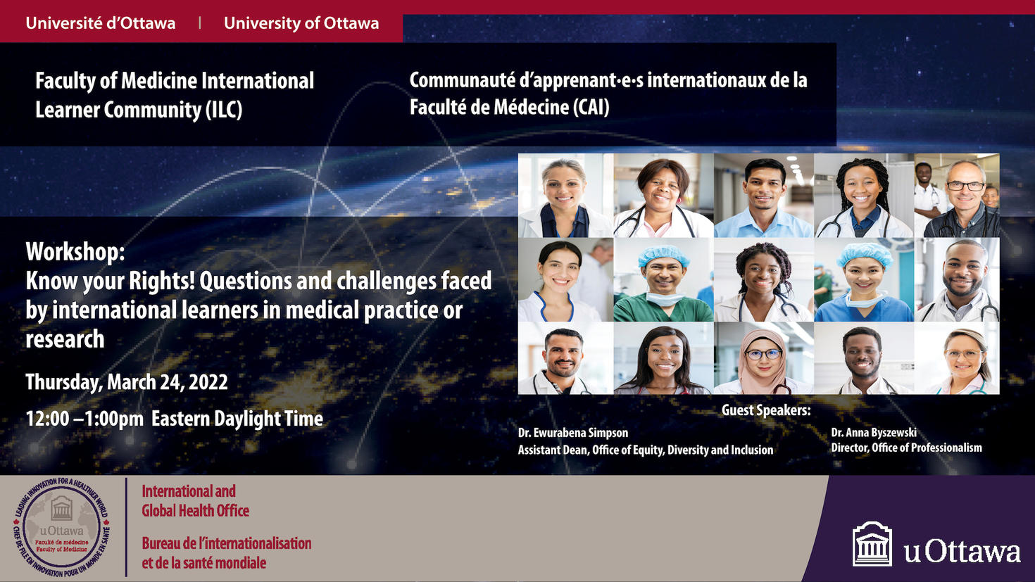 Affiche de l'atelier de la communauté internationale des apprenants