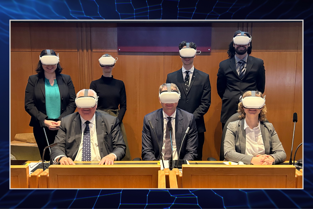 juges et étudiants masqués