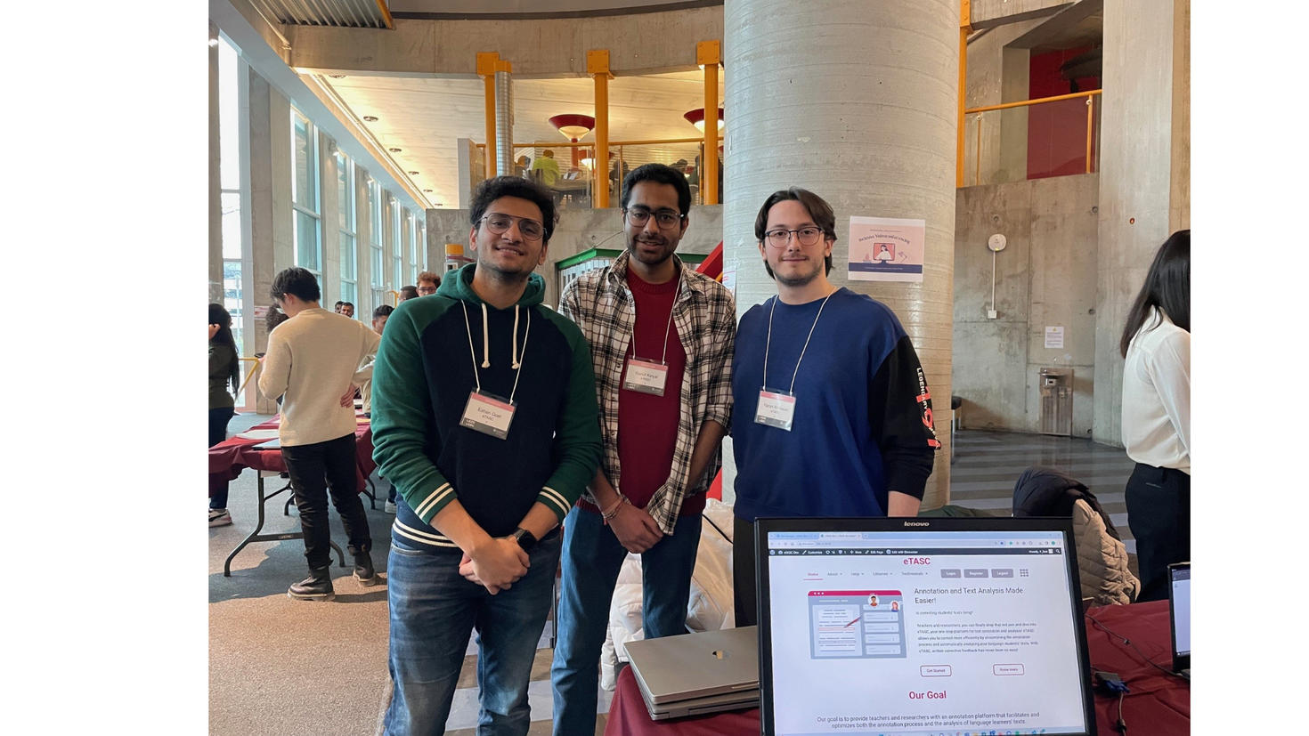 From left to right Eshan Goel, Garvit Katyal and Yazan Al Hasan