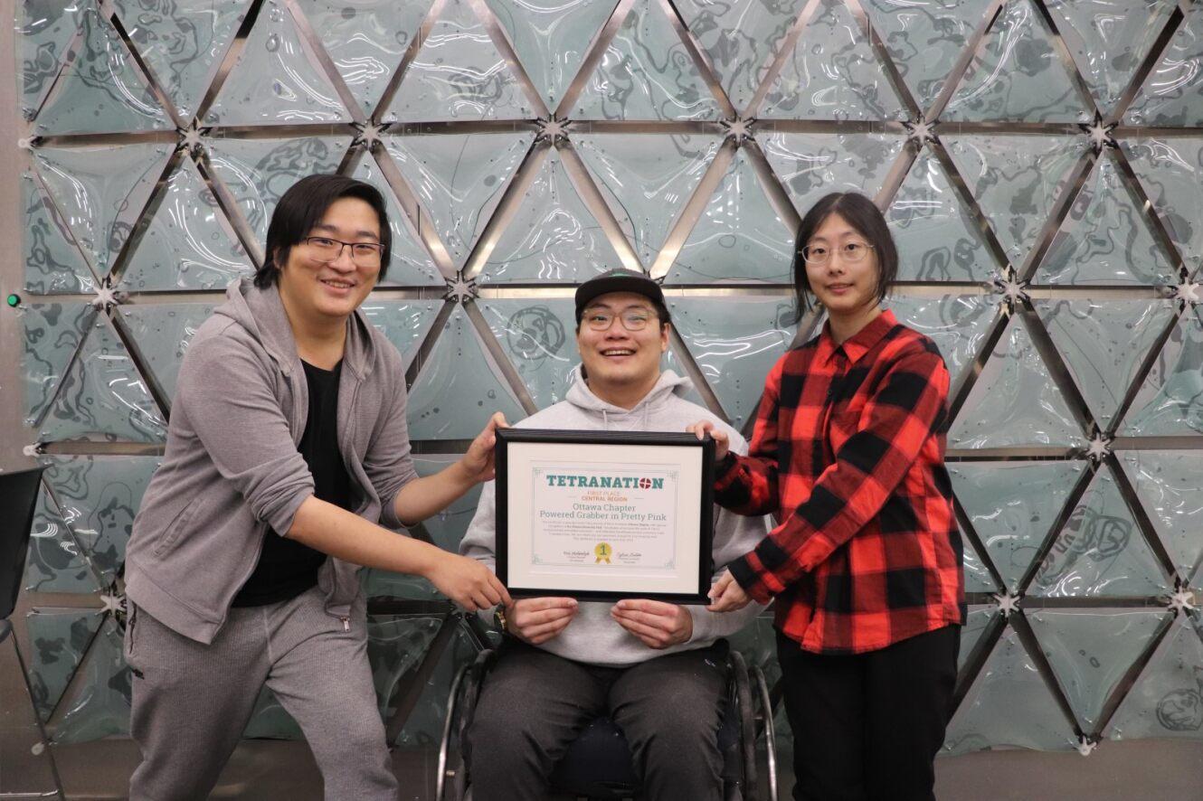 The winning student team and their TetraNation certificate.
