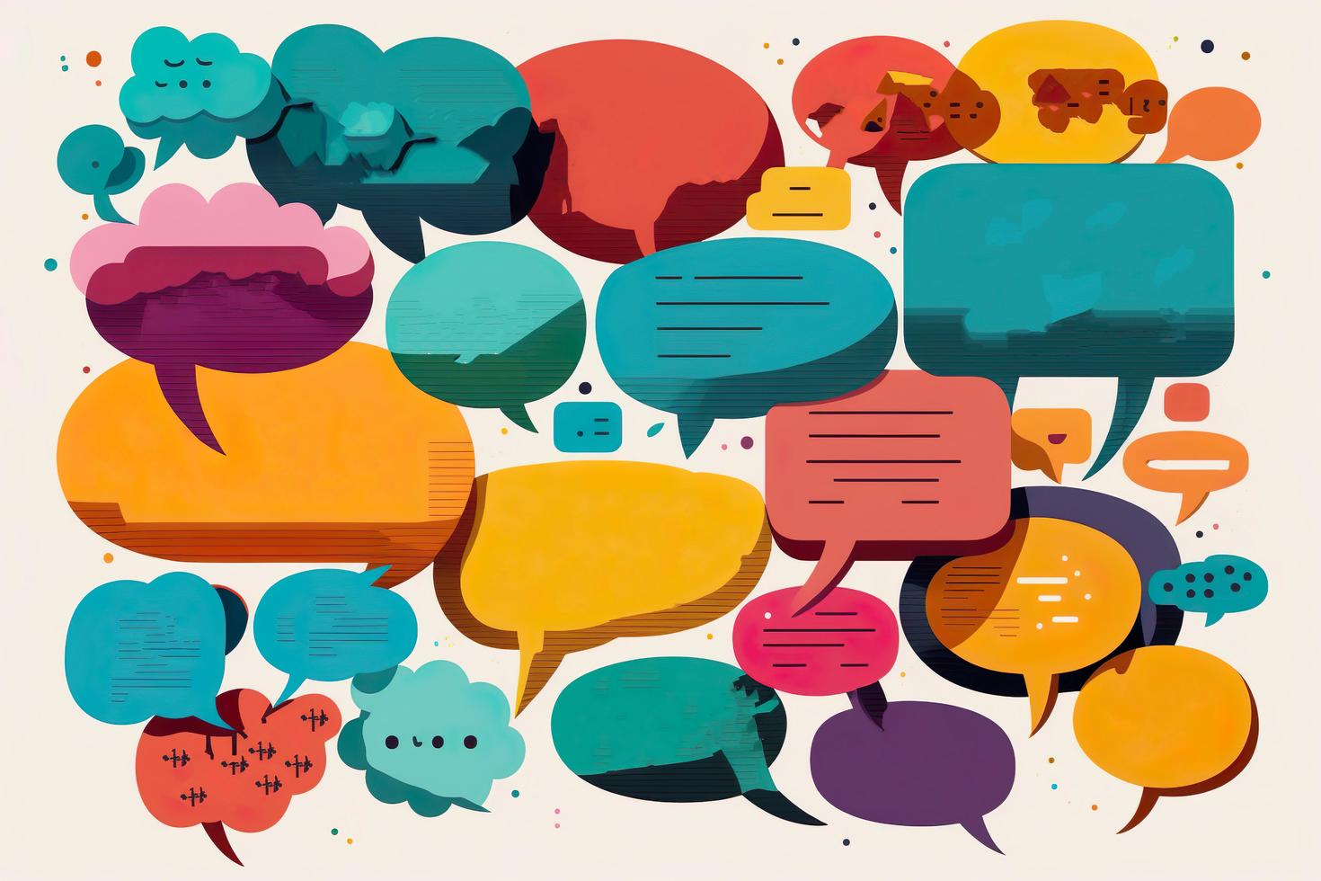 Bulles de dialogue, conversations diverses