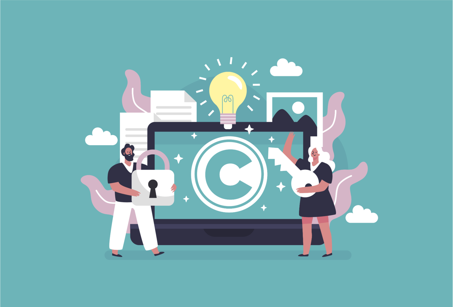 Illustration pour le droit d'auteur