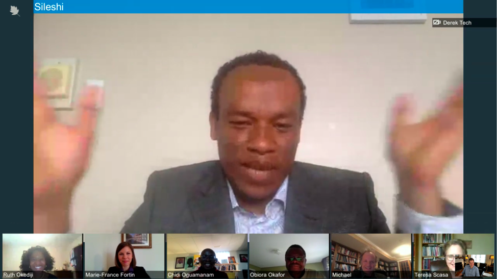 Sileshi Hirko lors d'un appel Zoom.