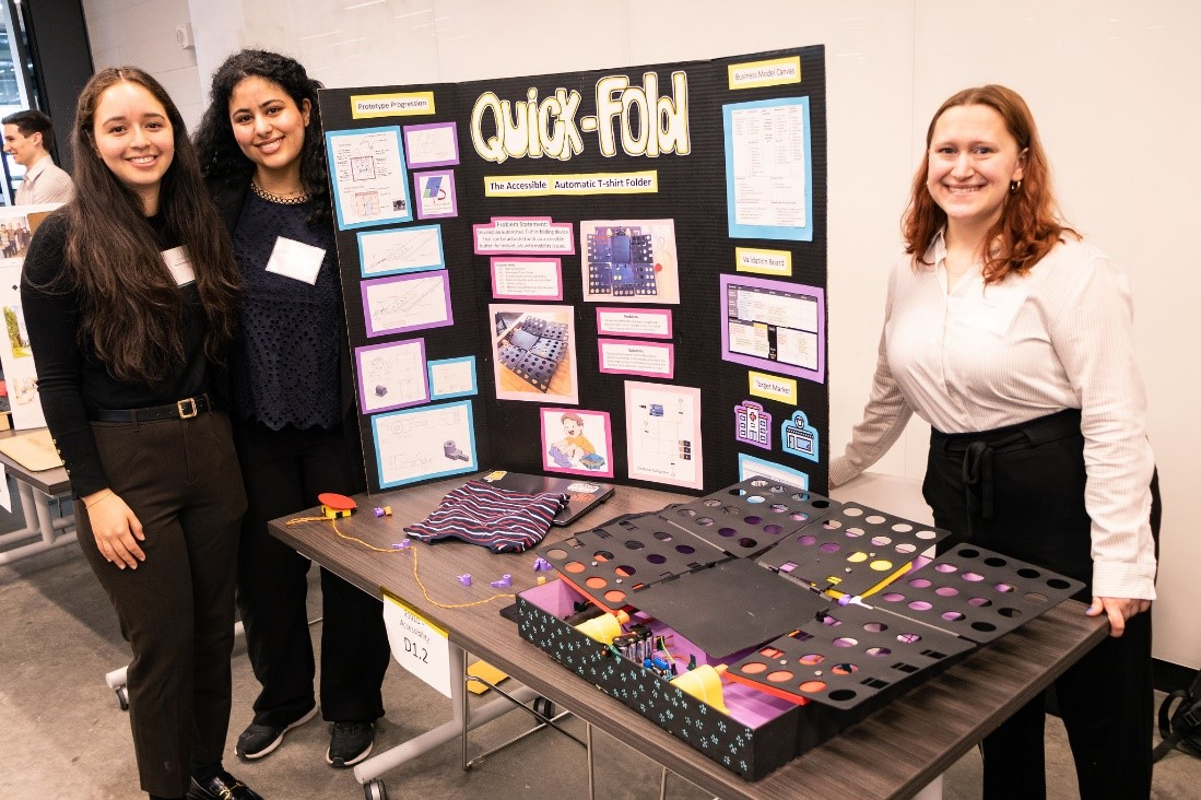 An early-stage prototype of an adapted t-shirt folder.