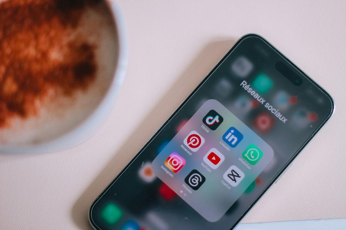 iPhone displaying popular social media apps