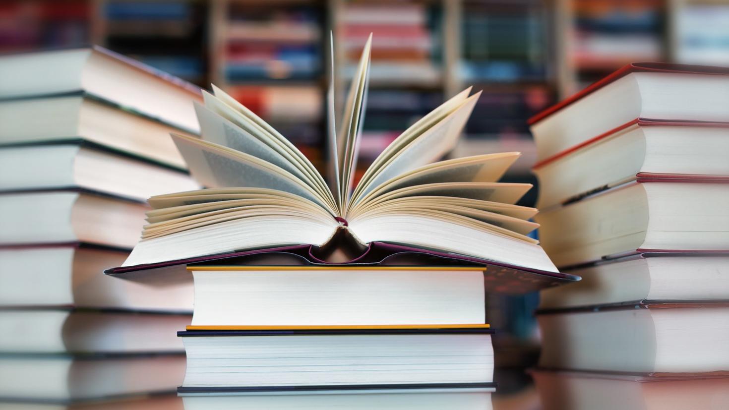 Livres empilés.
