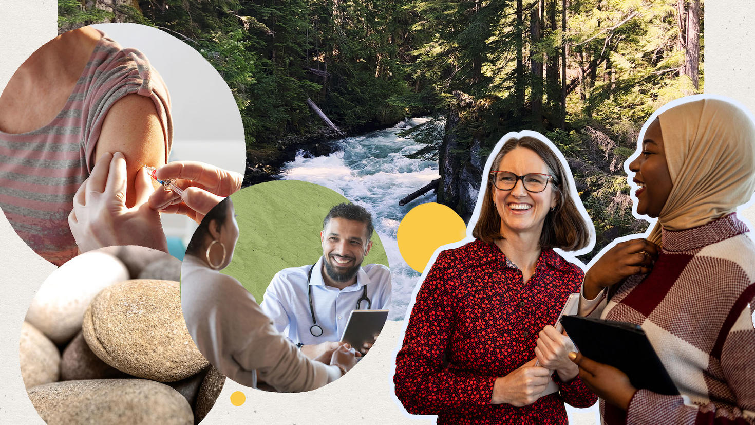 Medical doctors interacting with patients