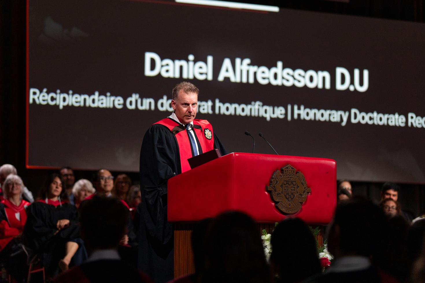 Daniel Alfredsson au podium