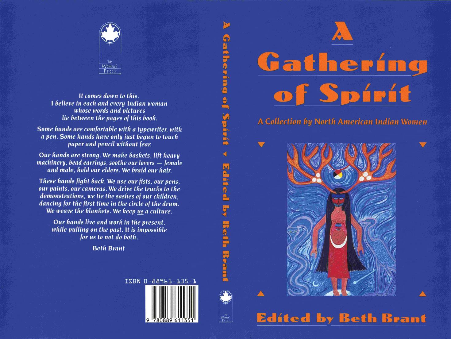 Beth Brant. A Gathering of Spirit. - Maquette de couverture de livre. 1989. Fonds The Women’s Press. 10-012-S3-SS1-F7