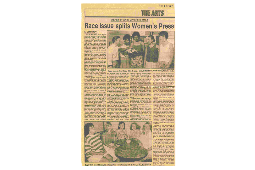 « Anti-racist guideline for submissions ». - 1988.- Fonds The Women’s Press. 10-012-S1-SS5-F2.