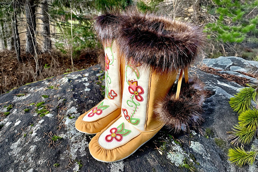 Beadwork on moccasins.