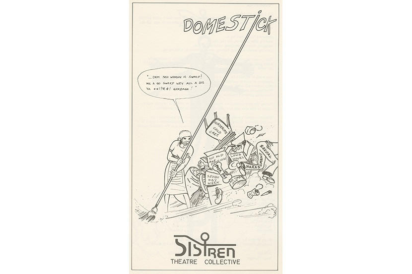 Sistren Theatre Collective, Playbill for Domestick, Canadian Tour (1981) Archives et collections spéciales, Université d'Ottawa, 10-094-S2-SS3-F11