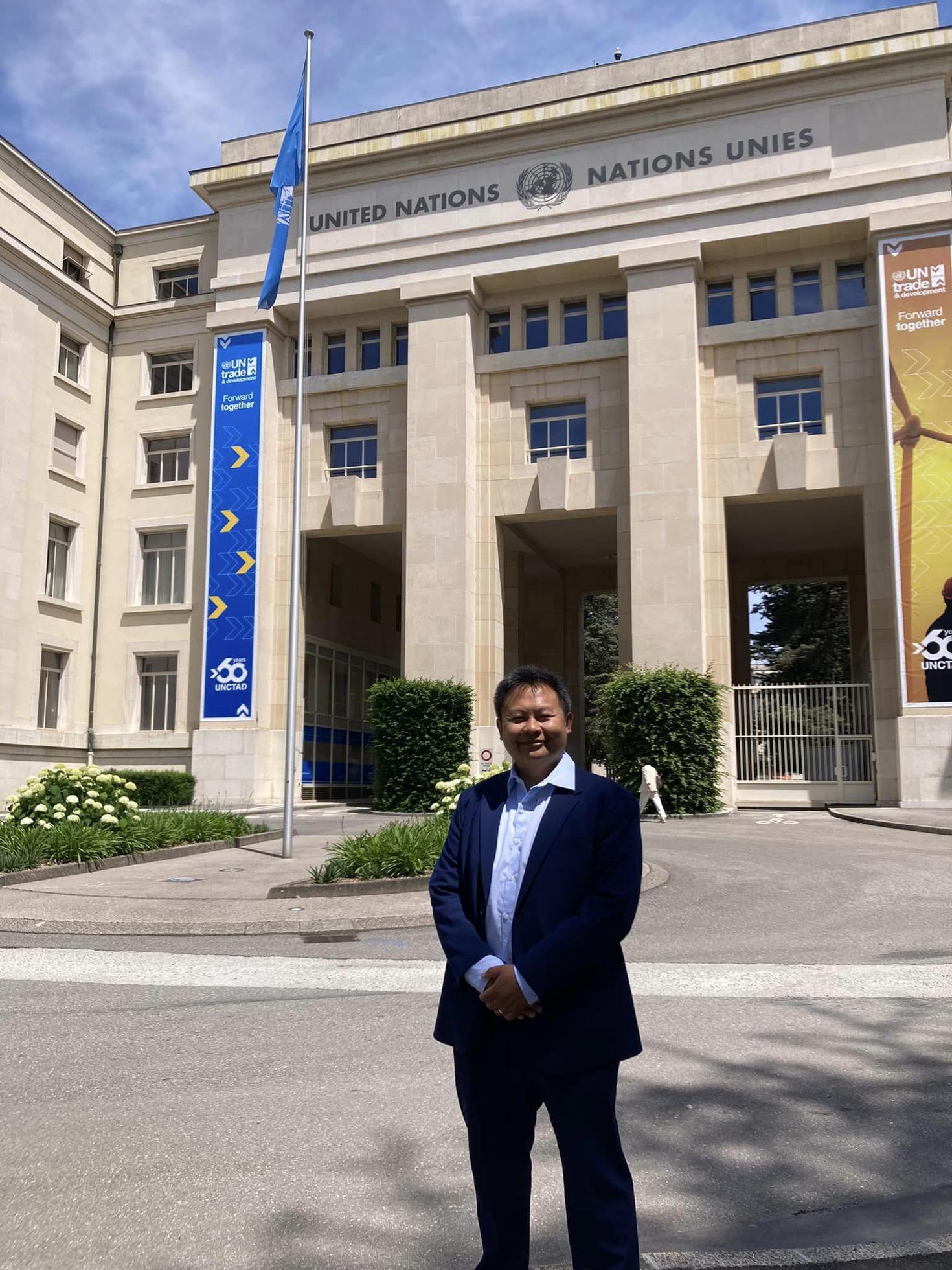 Professor Intahchomphoo at the United Nations in Geneva, Switzerland