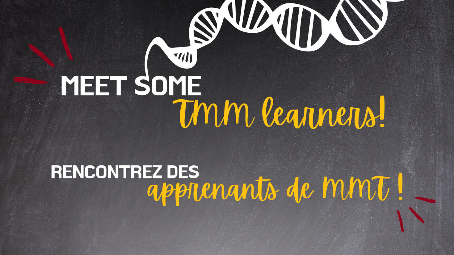 A graphic that say says, "Meet some grad learners"