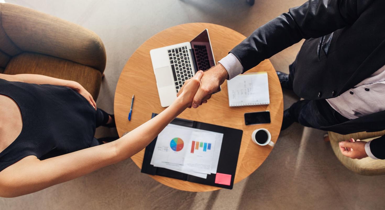 Two people shaking hands