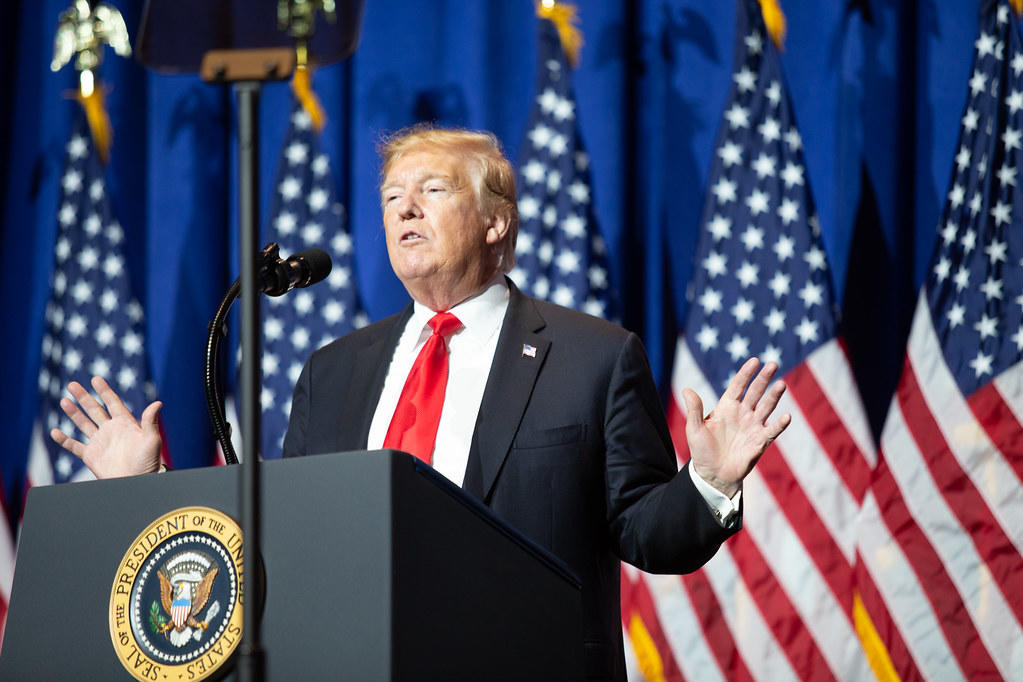 Donald Trump at a podium