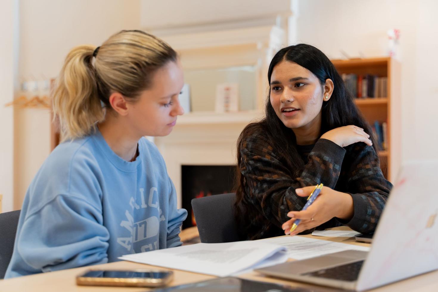 Two students studying together.