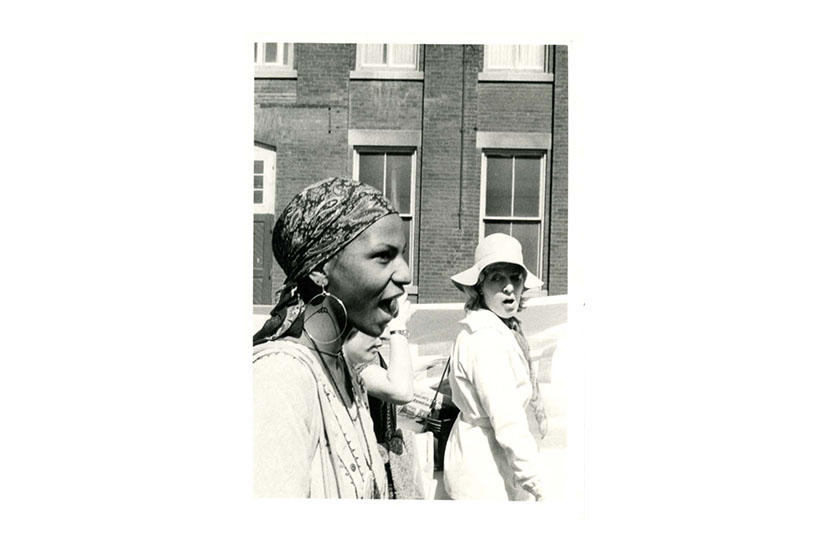 Makeda Silvera marching at a demonstration in Toronto (10 May 1975) 10-001-S3-I358