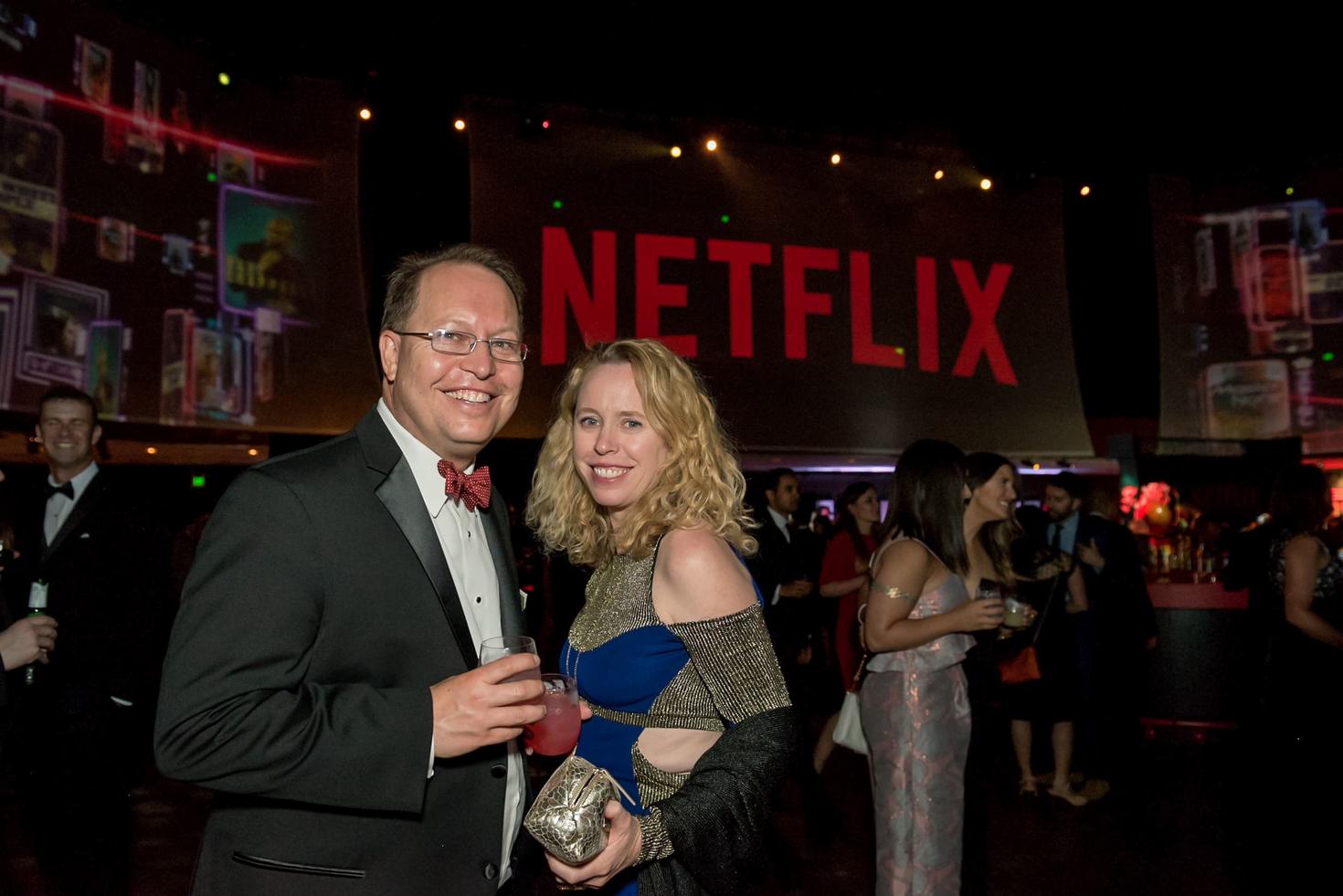 Reg et sa femme, Erica, lors d’un événement de Netflix.