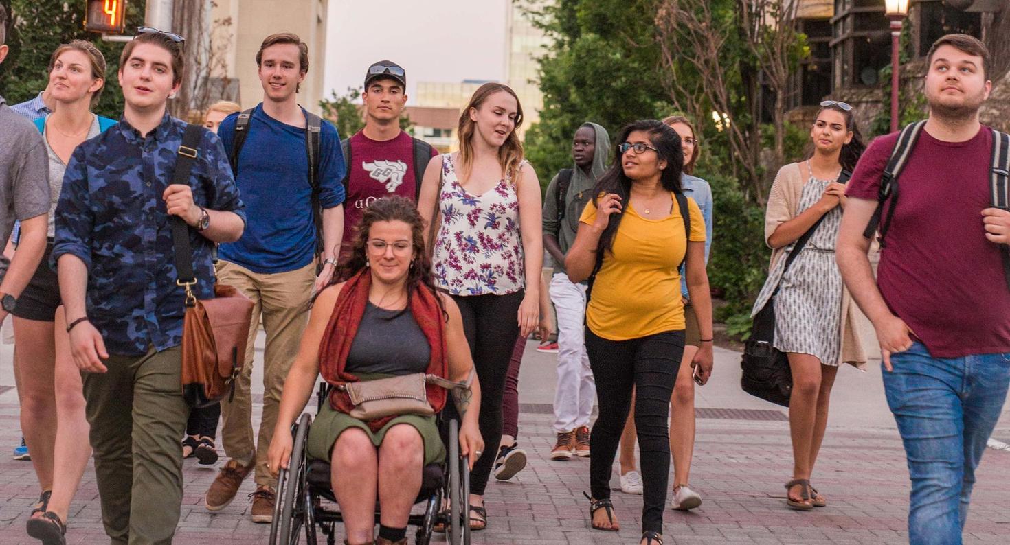 A group of students