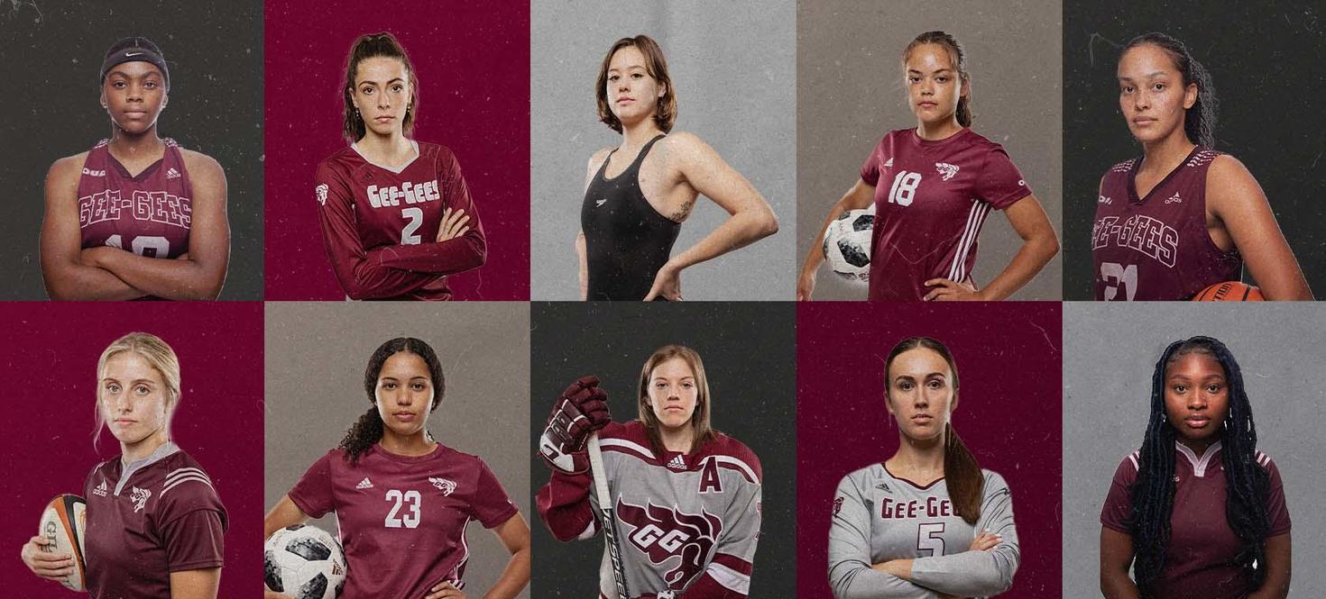 Dix athlètes féminines des Gee Gees 