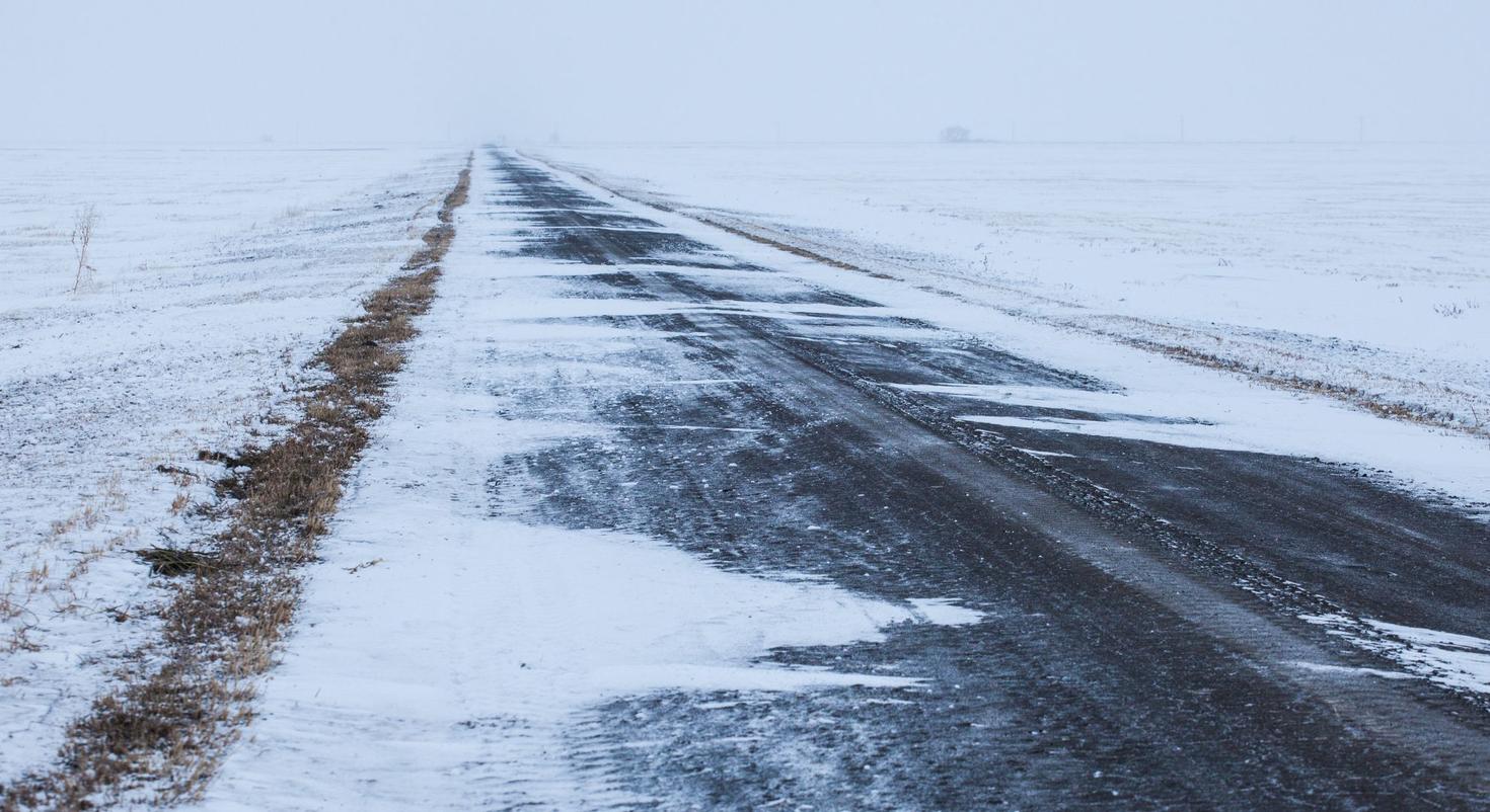 Route couverte de neige