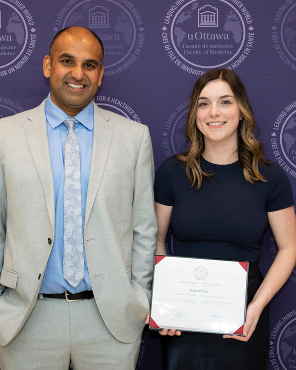 Rachel Piche - award with Chris