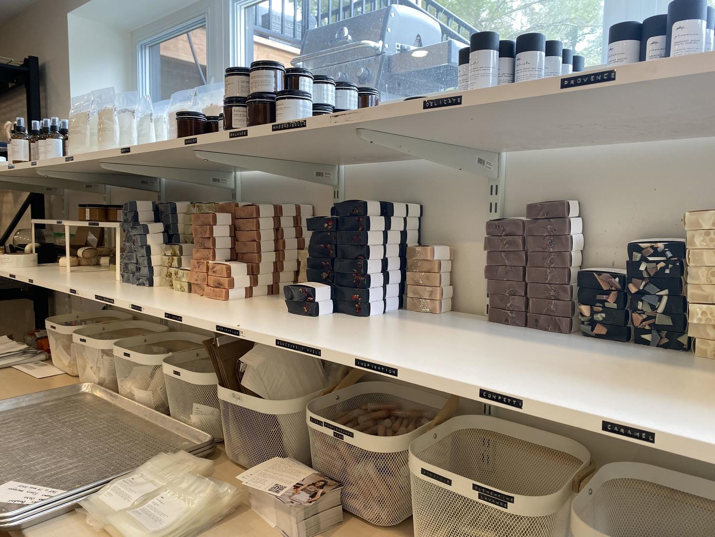 Elodie’s workshop is in a specially ventilated room in the basement of her home.