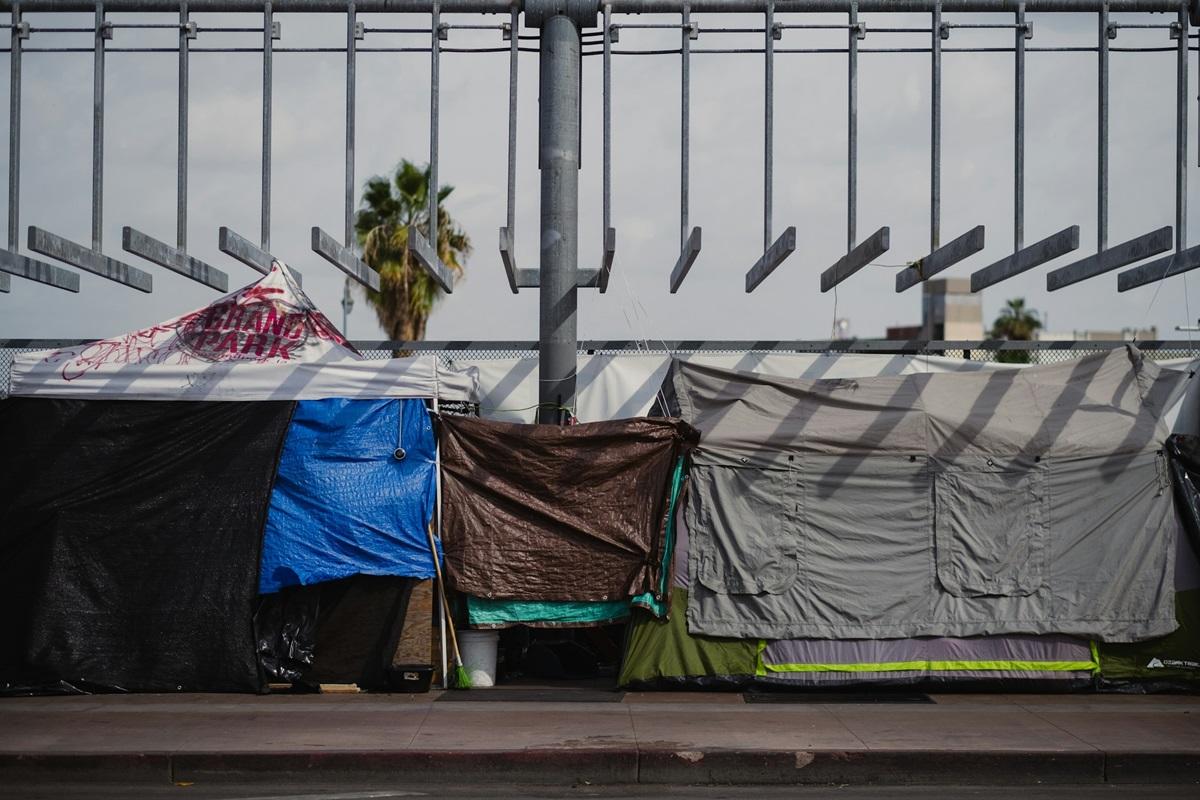 Tent city of homeless