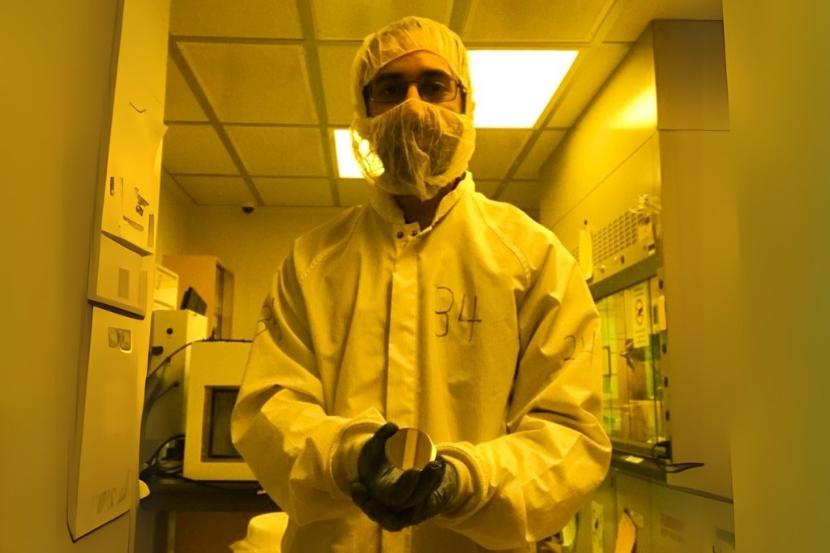 Shayan Saeidi in the NanoFab facility.