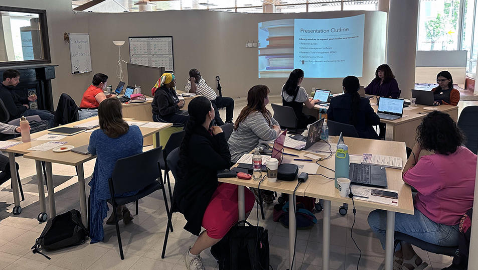 Students participating in the writing retreat