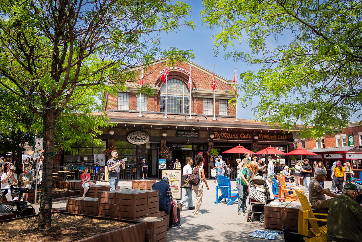 Crowds outside the Byward Market.