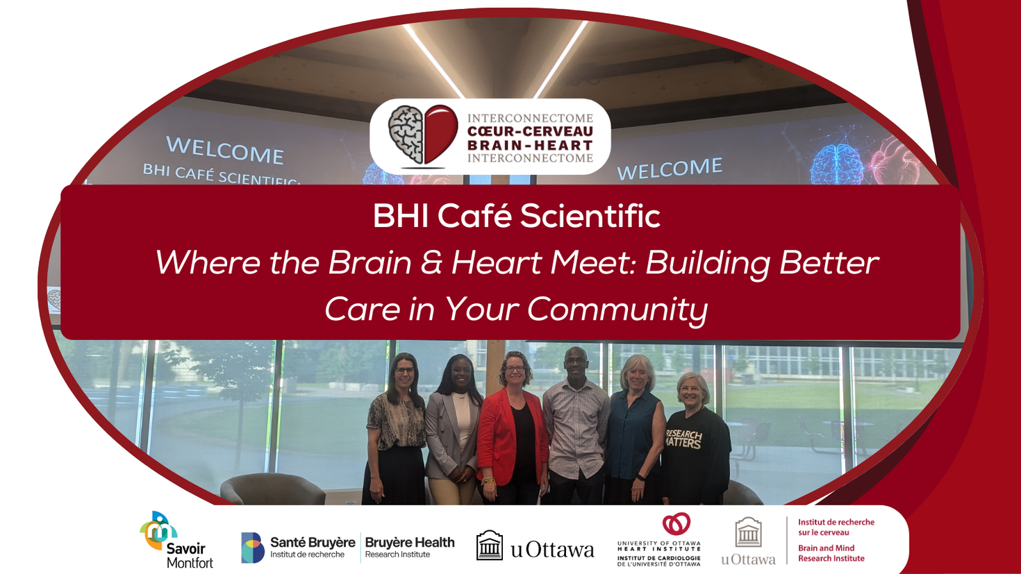 "BHI Cafe Scientific: where the brain and heart meet building better care in your community." With a picture of the event speakers.