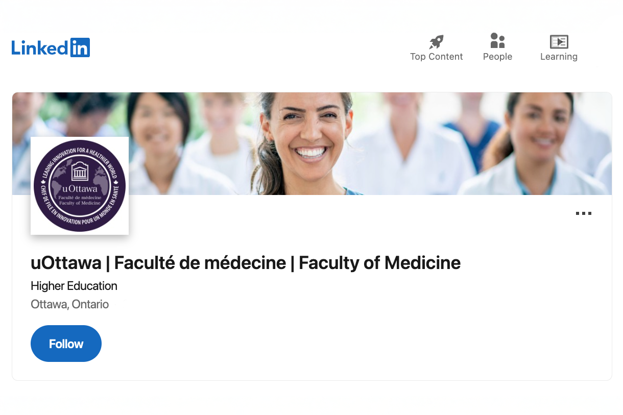La bannière des médias sociaux de la Faculté de médecine