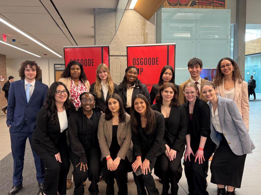 A group of student members of the Undergraduate Mock Trial and Moot Court Society of the University of Ottawa