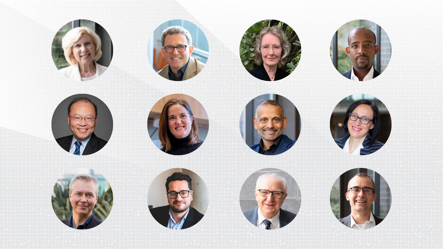 Les 12 chercheurs élus à la Société royale du Canada en 2025.