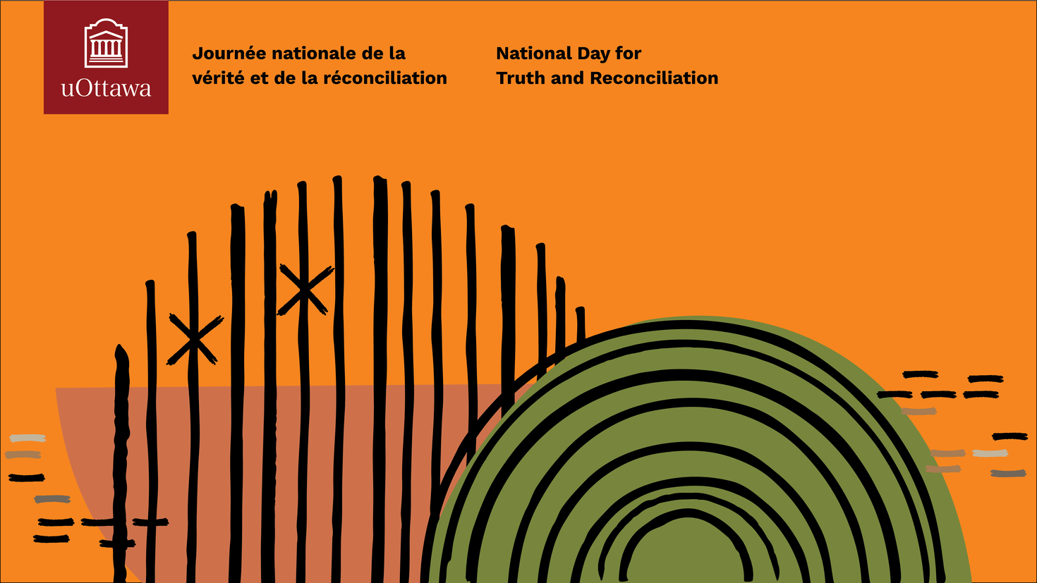 Truth and Reconciliation Day graphic depicting concentric circles.